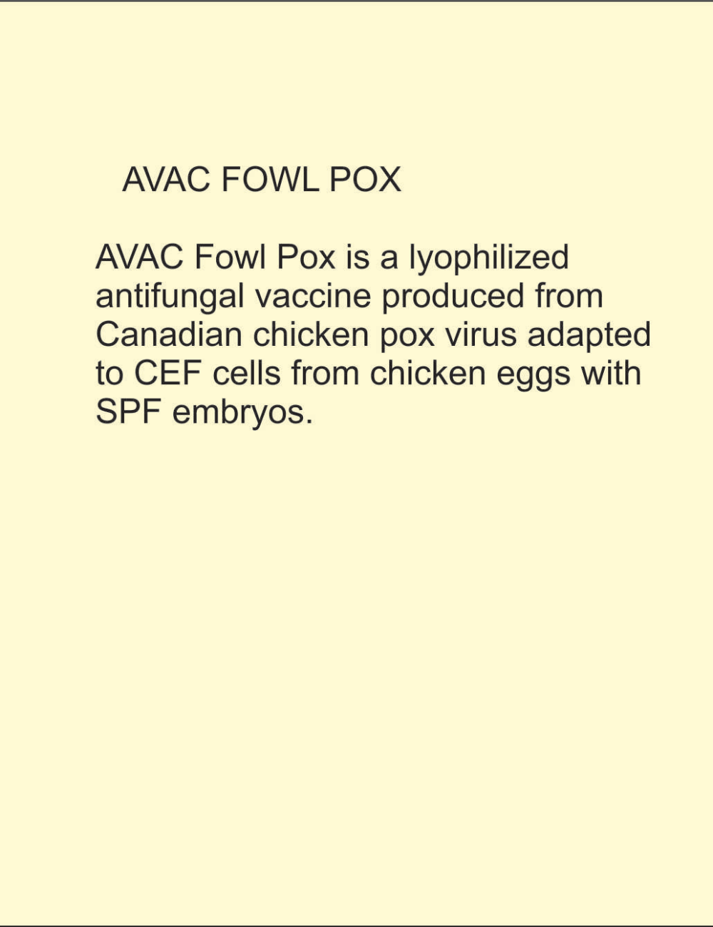 AVAC FOWL POX